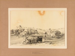 Bölényre vadászó indiánok - 7. sz. alkotó: George Catlin