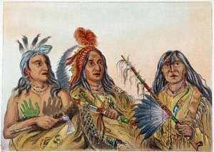 Amerika indiánjai: A sziú főnökök portréja, akiknek rivalizálása állandó volt. Illusztráció: George Catlin (1794-1872) alkotó: George Catlin