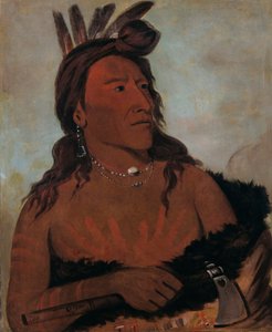 Mah-tó-che-ga, Kicsi Medve, egy Hunkpapa bátor alkotó: George Catlin