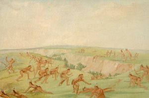 A mandanok megtámadnak egy arikara csoportot alkotó: George Catlin