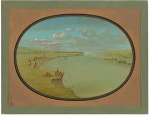 Mandan Village – Távoli kilátás alkotó: George Catlin