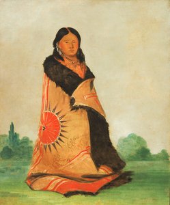 Mong-shóng-sha, Bending Willow, a nagy főnök felesége, 1832. alkotó: George Catlin
