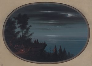 Nayas falu éjjel, 18551869. alkotó: George Catlin