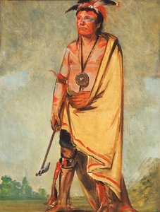 No-ak-chóo-she-kaw, Aki megtöri a bokrokat, 1828. alkotó: George Catlin