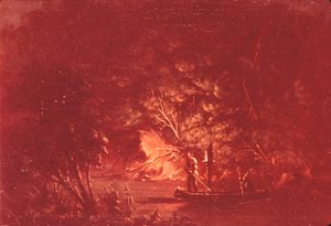 Ojibwe lándzsás lazac fáklyafénynél alkotó: George Catlin