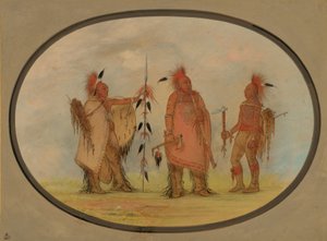 Osage főnök két harcossal, 18611869. alkotó: George Catlin