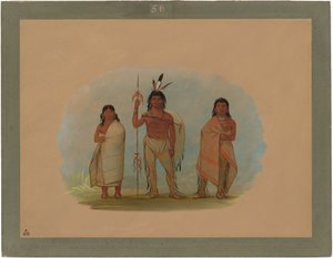 Ottawa főnök, felesége és egy harcos alkotó: George Catlin