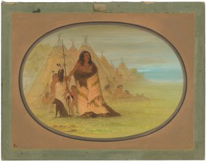 Puncah főnök, családjával körülvéve alkotó: George Catlin
