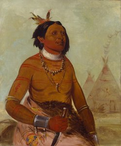 Quack-ham-kay, Stone Shell, a Brave, 1834. alkotó: George Catlin