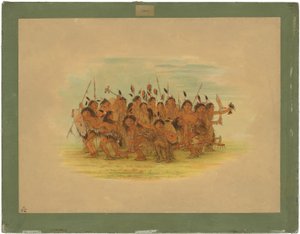 Fejbőrtánc - sziú alkotó: George Catlin