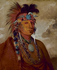 Shó-me-kós-see, A farkas, főnök, 1832. alkotó: George Catlin