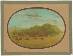A Camanchees színlelt harca alkotó: George Catlin