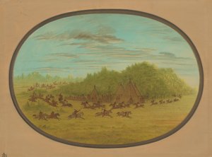 A Camanchees színlelt harca, 18611869. alkotó: George Catlin