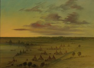 Sioux Village – Hattyúk tava, 18611869. alkotó: George Catlin