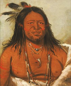 Ta-wáh-que-nah, Sziklák hegye, a törzs második főnöke. alkotó: George Catlin