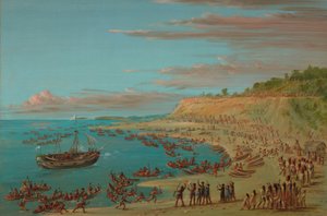 A griff belép a makinawi kikötőbe. 1679. augusztus 27. 18471848. alkotó: George Catlin