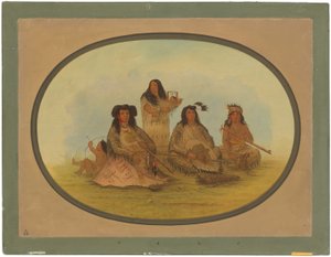A sziú főnök több indiánnal alkotó: George Catlin