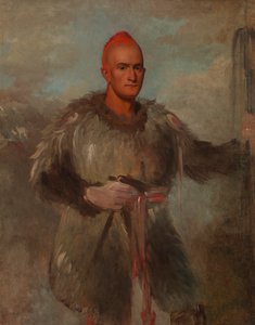 Theodore Burr Catlin, indiai jelmezben, 1840-1841. alkotó: George Catlin
