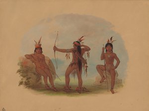 Három woyawayi indián, 18541869. alkotó: George Catlin