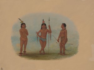 Három fiatal Tobos férfi, 18541869. alkotó: George Catlin