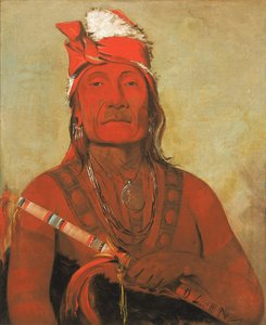 Toh-kí-e-to, Kő szarvakkal, egy főnök alkotó: George Catlin