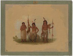 Két Arapaho harcos és egy nő alkotó: George Catlin