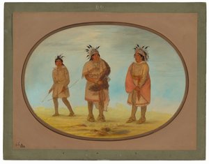Két Weeah Warrior és egy nő alkotó: George Catlin