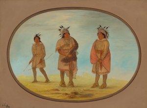 Két Weeah harcos és egy nő, 18611869. alkotó: George Catlin