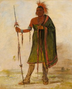 Wash-ím-pe-shee, Őrült, egy kiváló harcos. alkotó: George Catlin