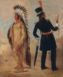 Wi-jún-jon, Galambtojás feje Washingtonba induló és onnan visszatérő fény, 1837-1839. alkotó: George Catlin