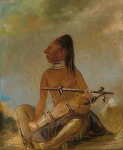 Nő és gyermek, amely megmutatja, hogyan lapítják le a gyermekek fejét alkotó: George Catlin