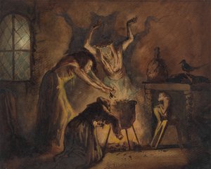 Három boszorkány jelenete Shakespeare Macbeth című művéből