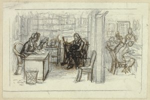 Könyvtár nézete alkotó: George Cattermole