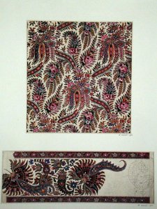 Paisley kendők szövettervei, 1871 körül (gouache, papír)