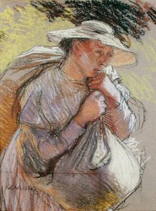 Egy parasztasszony (pasztell, papíron) alkotó: George Clausen