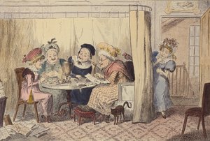 "A rágalmazó elfek kíváncsi juntója vagy a hallgatóság ritkán hall jót magukról", 1835 alkotó: George Cruikshank