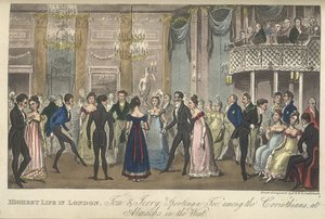 Egy bálterem, "Élet Londonban stb.", Pierce Egan alkotó: George Cruikshank