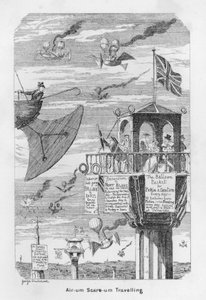 Air-um, Scare-um Traveling – azaz a repülés jövőjének előrejelzése 1843-ban alkotó: George Cruikshank
