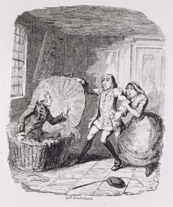 Booth fedezte fel a Hamperben, az "Amelia"-ból, a művész metszete, illusztráció a "The Works of Henry Fielding" című kötetből, kiadó: Henry G. Bohn, 1853. alkotó: George Cruikshank