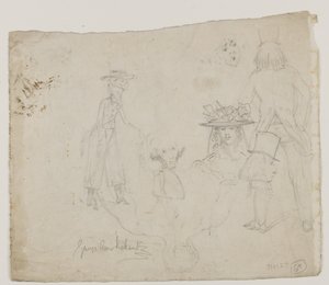 Karaktertanulmányok (ceruza, toll és tinta papíron) alkotó: George Cruikshank