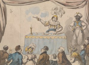 Varázsló pisztollyal és kártyákkal alkotó: George Cruikshank