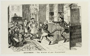 December - "Elégedetlenségünk télje" George Cruikshank acélmetszeteiből a The Comic Almanacks című kötethez: 1835-1853 alkotó: George Cruikshank