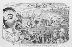 December, Fecske karácsonykor (metszet) alkotó: George Cruikshank