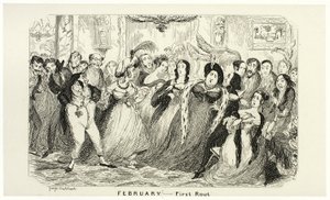 Február - Az első útvonal George Cruikshank acélmetszeteiből a The Comic Almanacks-hez: 1835-1853 alkotó: George Cruikshank