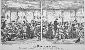 Field Lane Ragged School, Smithfield, City of London, 1850 alkotó: George Cruikshank