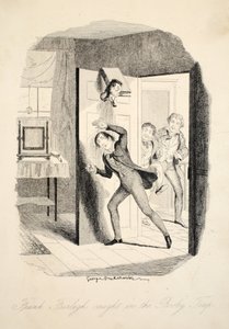 Frank Fairlegh Caught in the Booby Trap, Frank Fairlegh vagy Jelenetek egy magántanuló életéből, kocsma. 1870 körül alkotó: George Cruikshank