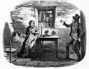 Home in Shadow, illusztráció a „Temperance Placards: Home in Shadow 4. számából”, William Tweedie, nyomtatta Johnston, 1852 alkotó: George Cruikshank