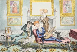 Hummingbirds vagy A Dandy Trio, kocsma. 1835. alkotó: George Cruikshank