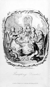 Humphrey katasztrófája, illusztráció a Humphrey Clinker expedíciójából, Tobias Smollett, 1831 alkotó: George Cruikshank