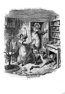 Illusztráció: Charles Dickens (1812-1870), George Cruikshank (1792-1878) „Oliver Twist” (Olivier). alkotó: George Cruikshank